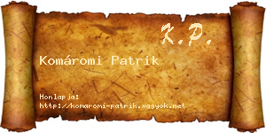 Komáromi Patrik névjegykártya